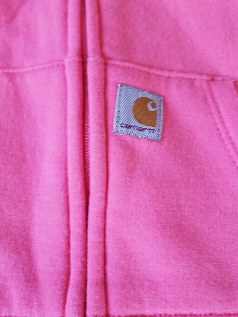 Carhartt Pink Hooded Unisex Baby 6M Zip-Up One-Piece Romper